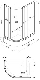 Triton Душевой уголок Коралл Лайт В правый 120/80 Щ0000068952 – фотография-8