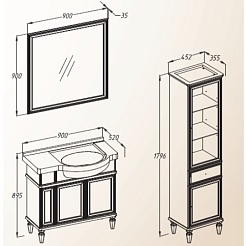 Opadiris Шкаф-пенал для ванной "Санрайз" L слоновая кость – фотография-3