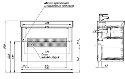 Aquanet Тумба с раковиной Бруклин 85 подвесная черная матовая – фотография-25