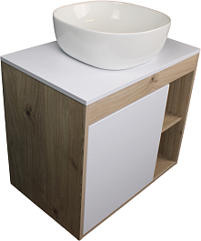 Teymi Тумба с раковиной Nura 80 Helmi Solli 41 подвесная дуб/белый – фотография-1