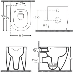 Allen Brau Чаша приставного унитаза Fantasy 4.32004.31 чёрный матовый – фотография-13