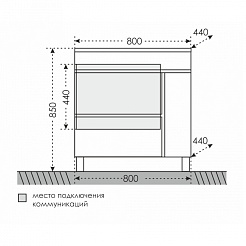 СанТа Мебель для ванной Марс 80 напольная, дверка – фотография-4