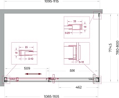 BelBagno Душевой уголок Soft Close-1 SOFT_CLOSE-1-AH-1-110/80-C-GM 110x80 профиль оружейная сталь стекло прозрачное – фотография-11