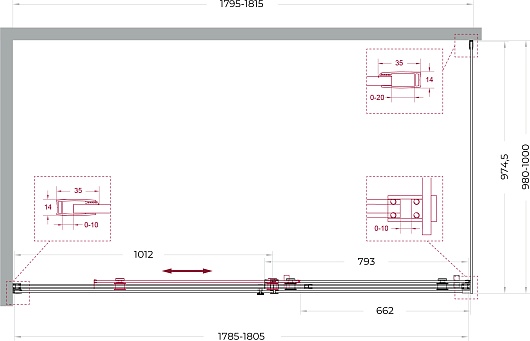 BelBagno Душевой уголок Soft Close-2 SOFT_CLOSE-2-AH-1-180/100-C-Cr 180x100 профиль хром стекло прозрачное – фотография-12