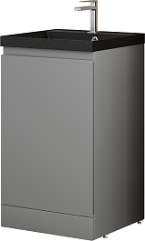 Style Line Мебель для ванной с кварцевой раковиной антрацит Батлер 50 серая Люкс антискрейтч Plus – фотография-5