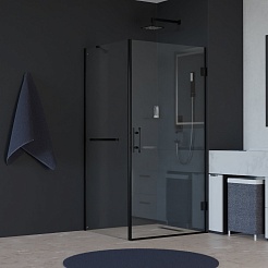 RGW Душевой уголок Hotel HO-045-1B (HO-011B + Z-060-2B + O-204B) 70x100 профиль черный стекло прозрачное – фотография-2