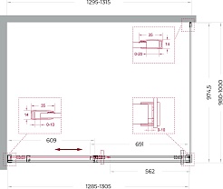 BelBagno Душевой уголок Soft Close-1 SOFT_CLOSE-1-AH-1-130/100-C-Cr 130x100 профиль хром стекло прозрачное – фотография-11