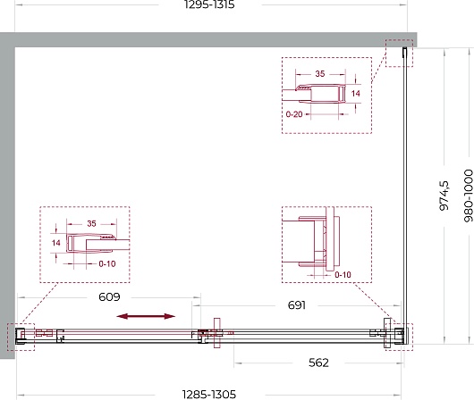 BelBagno Душевой уголок Soft Close-1 SOFT_CLOSE-1-AH-1-130/100-C-Cr 130x100 профиль хром стекло прозрачное – картинка-11