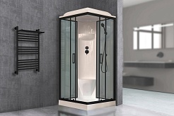 Royal Bath Душевая кабина HP RB 80HP6-GT-BL 80x80 стекло прозрачное профиль черный матовый – фотография-2