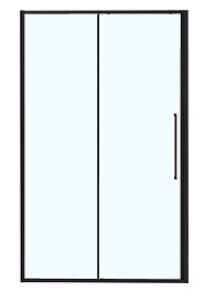 Azario Душевая перегородка Shanghai 140/195 профиль матовый чёрный стекло прозрачное – фотография-1