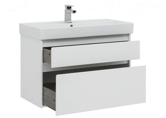 Aquanet Тумба с раковиной Nova Lite 90 2 ящика, белая – фотография-6