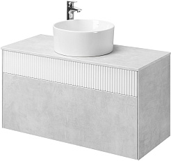 Акватон Мебель для ванной Марбл 100 Mila 40 подвесная слэйт/белая матовая – фотография-4