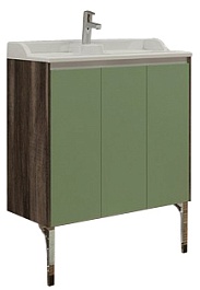 Акватон Тумба с раковиной "Фабиа 65" фисташковая/дуб инканто – фотография-1