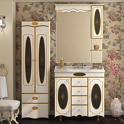 Misty Тумба с раковиной Монако 80 белая патина – фотография-2