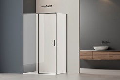 Vincea Душевой уголок Soft 2 100x90 VSR-3SO29010CLGM профиль вороненая сталь стекло прозрачное – фотография-3