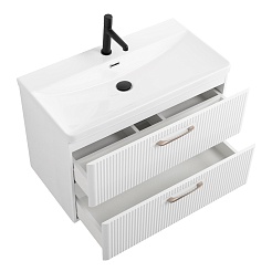 BelBagno Тумба с раковиной Due 80 подвесная Bianco Lucido – фотография-7