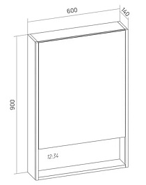 Equil Зеркальный шкаф Ferro 60 R с часами лен антрацит – фотография-9