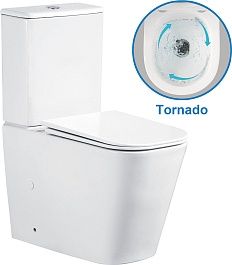 Azario Унитаз-компакт Esconda AZ-1255A безободковый с бачком с сиденьем микролифт белый – фотография-3