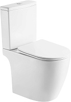 Azario Унитаз-компакт Leo AZ-1253CT безободковый с бачком с сиденьем микролифт белый