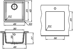 Florentina Мойка кухонная Вега 360 серый шелк – фотография-4
