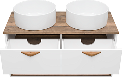 Brevita Тумба с раковиной Bergen 105 подвесная дуб галифакс олово/белая – фотография-10