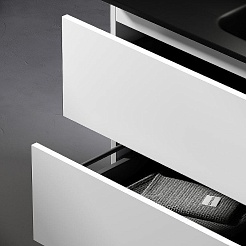 Sancos Тумба с раковиной Urban 80 белый глянец раковина Element 81 CN7005MB – фотография-6