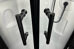 Royal Bath Душевая кабина Practic RB 90HK1-T-BL 90x90 стекло прозрачное профиль черный матовый – фотография-6