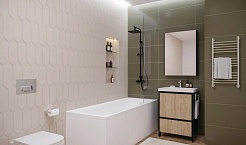 Velvex Тумба с раковиной напольная Klaufs 60 черная/дерево, 1 ящик – фотография-11