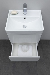 Aquanet Мебель для ванной Вега 50 подвесная белая глянцевая – фотография-9