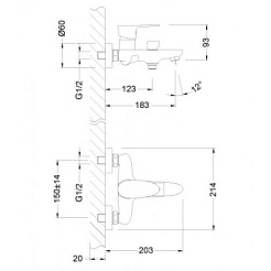 Lemark Смеситель для ванны Nero LM0214C – фотография-2