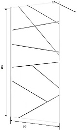 Ceruttispa Душевое ограждение Pick T90B профиль черный стекло матовое/прозрачное с рисунком – фотография-5