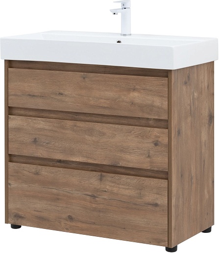 Aquanet Тумба под раковину Nova Lite 85 дуб рустикальный – фотография-4