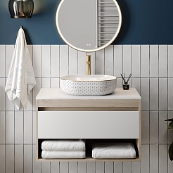 Teymi Раковина накладная Solli 48 T50389 белая с орнаментом – фотография-8