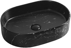 Ceruttispa Раковина накладная 50 CR0055B MMB2 мрамор черный матовый – фотография-1