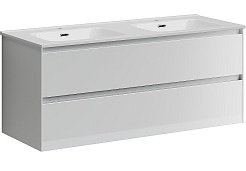 Sancos Тумба с раковиной Cento 120-2 белый глянец раковина Element 121-2 CN7004 – фотография-1