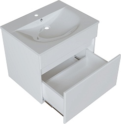 Mixline Тумба под раковину Брикс 60 подвесная белая – фотография-3