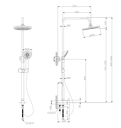 Tokito Душевая система RAIN чёрный TOK-RAI-1015BL – фотография-3