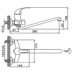 Frap Смеситель для ванны H29 F2229 хром – фотография-2