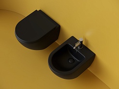 Ceramicanova Подвесной унитаз Metropol Торнадо CN4002TMB безободковый чёрный матовый – фотография-6