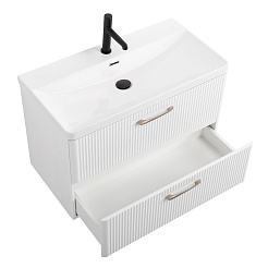 BelBagno Тумба под раковину Due 80 подвесная Bianco Lucido – фотография-5