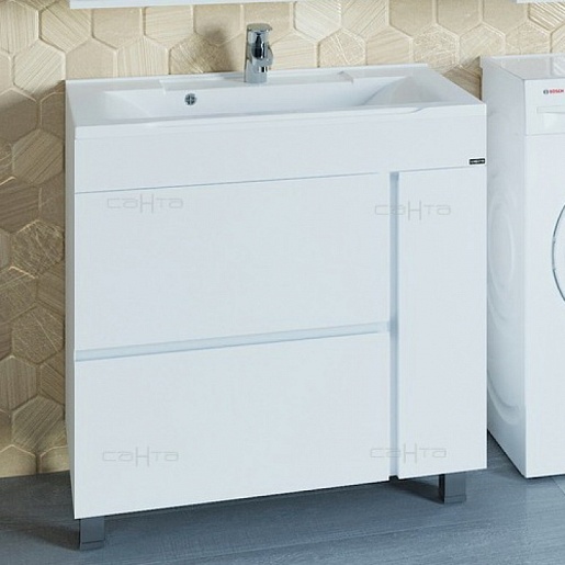 СанТа Тумба с раковиной Марс 80 напольная, дверка – фото-1