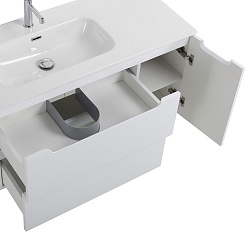 BelBagno Тумба под раковину Etna 100 L подвесная Bianco Lucido – фотография-11