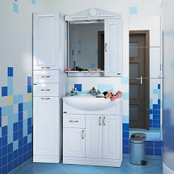 Водолей Мебель для ванной Капри 75 R белая – фотография-4