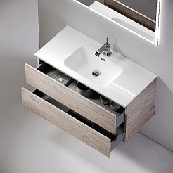 Sancos Тумба с раковиной Urban 90 дуб галифакс натуральный раковина Element 91 CN7002 – фотография-3