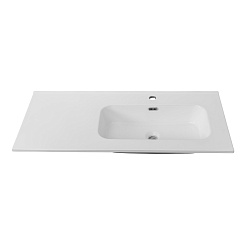 Cezares Тумба с раковиной Eco Cer-N 100 R bianco lucido ручки сатиновое золото – фотография-13