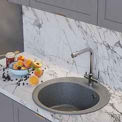 Mixline Мойка кухонная ML-GM11 темно-серая – фотография-4