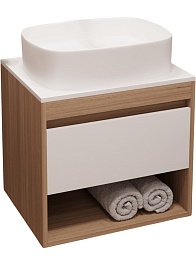 Teymi Тумба с раковиной Ritta 65 дуб эврика/белый матовый T60520 раковина T50209 – фотография-1