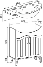 Runo Тумба под раковину Марсель 65 зеленая – фотография-3