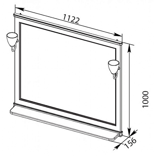 Aquanet Зеркало Валенса 110 белый краколет/золото (182648) – фотография-6