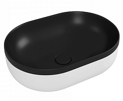 Teymi Раковина накладная в ванную Solli 48 Duo artceramic чёрно-белая матовая T50388 – фотография-1